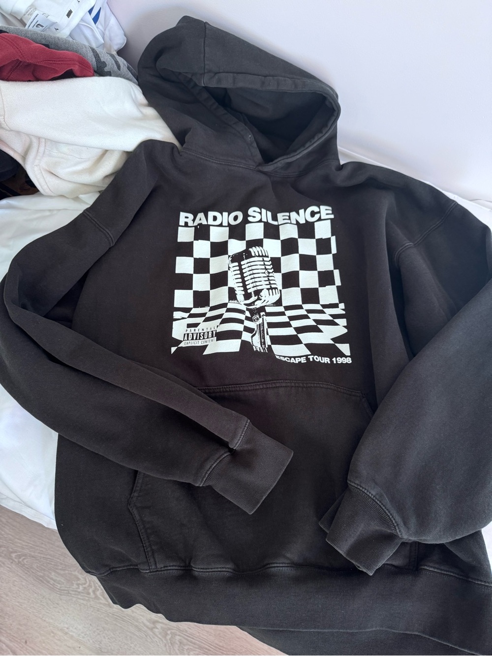 John Galt Radio Silence Black Graphic Hoodie
